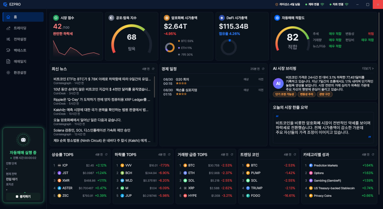 EZPRO 홈 화면